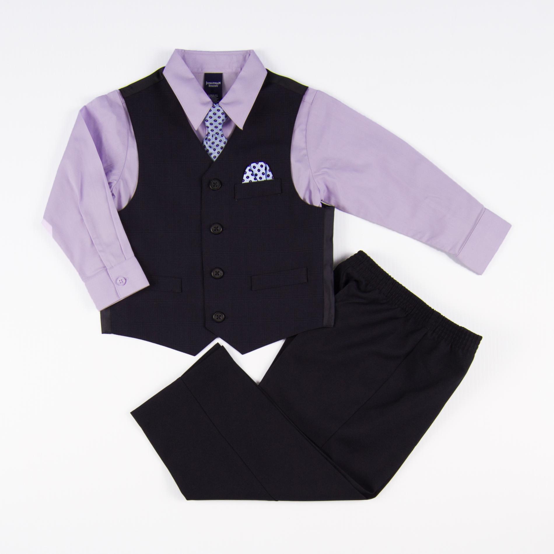Jonathan Strong Infant & Toddler Boy's Shirt  Vest  Tie & Pants- Pocket Square