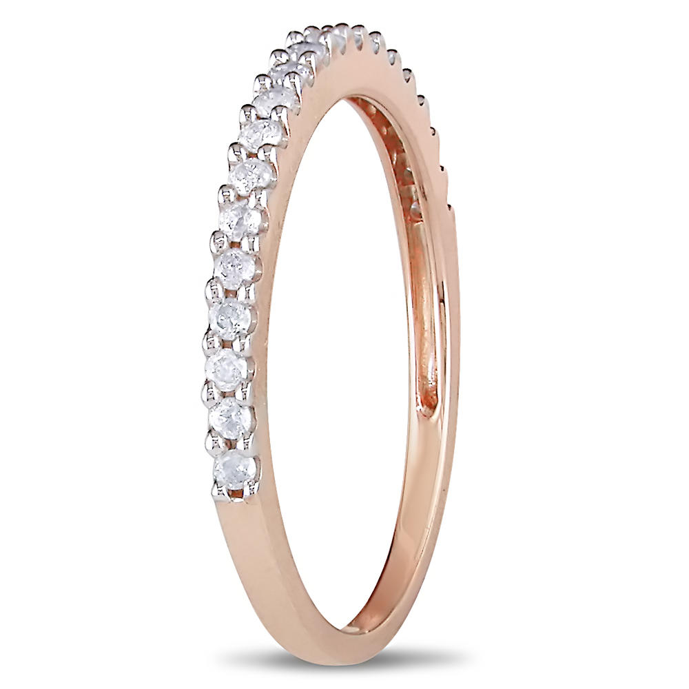0.20 CTTW 10k Rose Gold Diamond Anniversary Ring (G-H  I3)