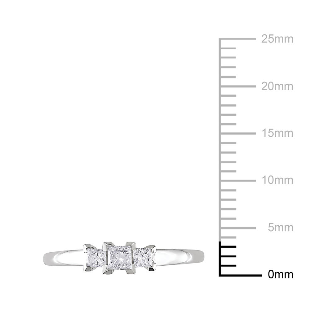 0.25 CTTW Princess 10k White Gold Diamond Three-Stone Engagement Ring (G-H  I3)