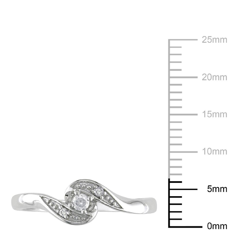 0.07 CTTW 10k White Gold Diamond Bypass Promise Ring (G-H  I3)