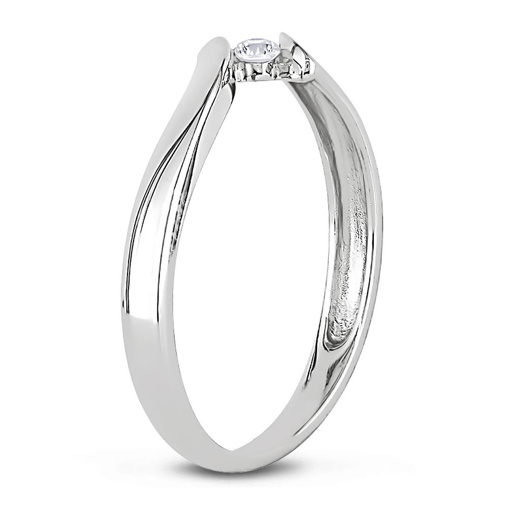 0.05 CTTW 10k White Gold Diamond Bypass Promise Ring (G-H  I2-I3)