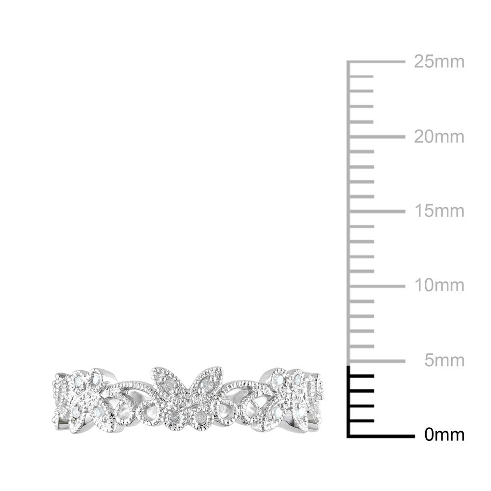 0.04 CTTW 10k White Gold Diamond Butterfly Ring (G-H  I2-I3)