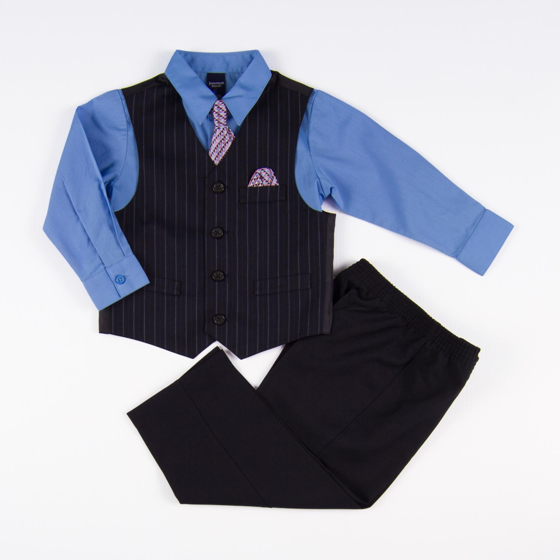 Jonathan Strong Infant & Toddler Boy's Shirt  Vest  Tie & Pants - Pocket Square