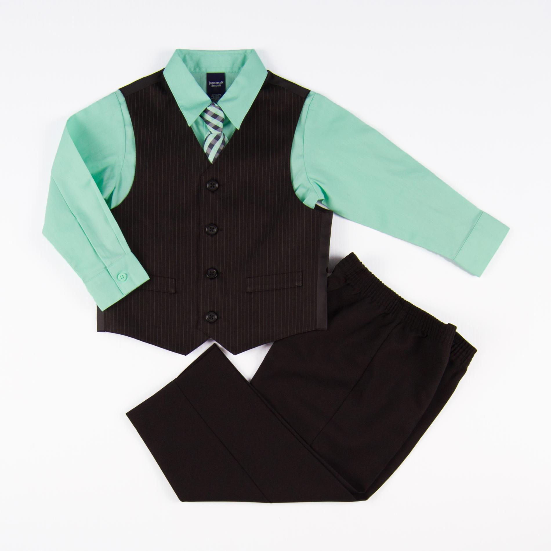 Jonathan Strong Infant & Toddler Boy's Shirt  Vest  Tie & Pants - Pinstripe