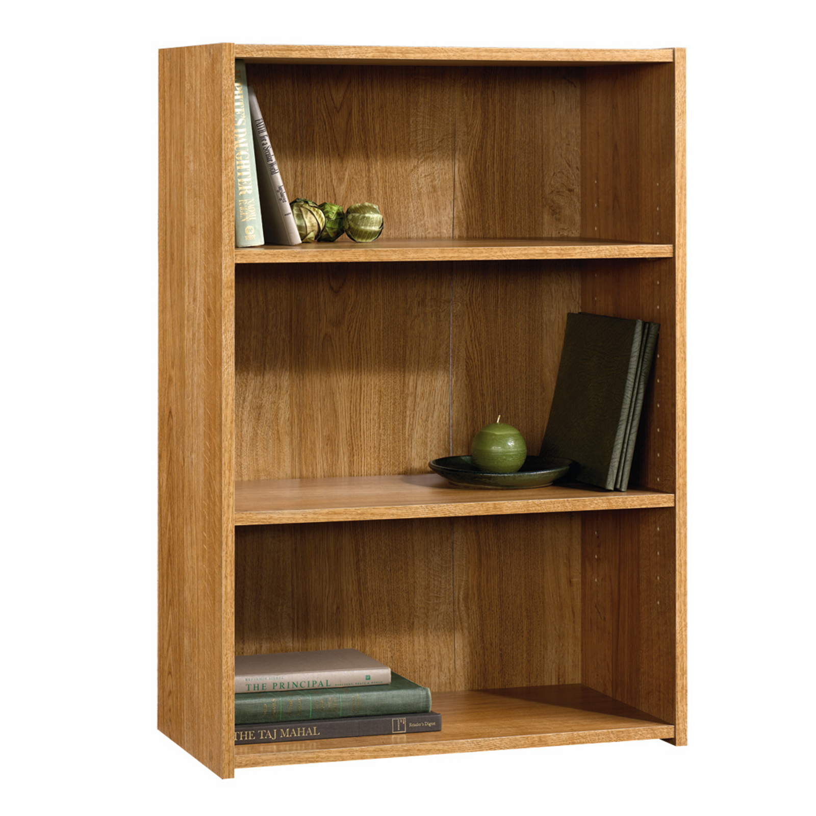 Shelf Wood Bookcase Oak Finish, Solid Wood Bookcases With Adjustable Shelves
