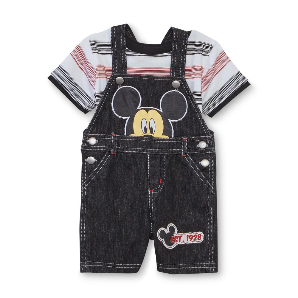 Disney Newborn Boy's T-Shirt & Overalls - Mickey Mouse