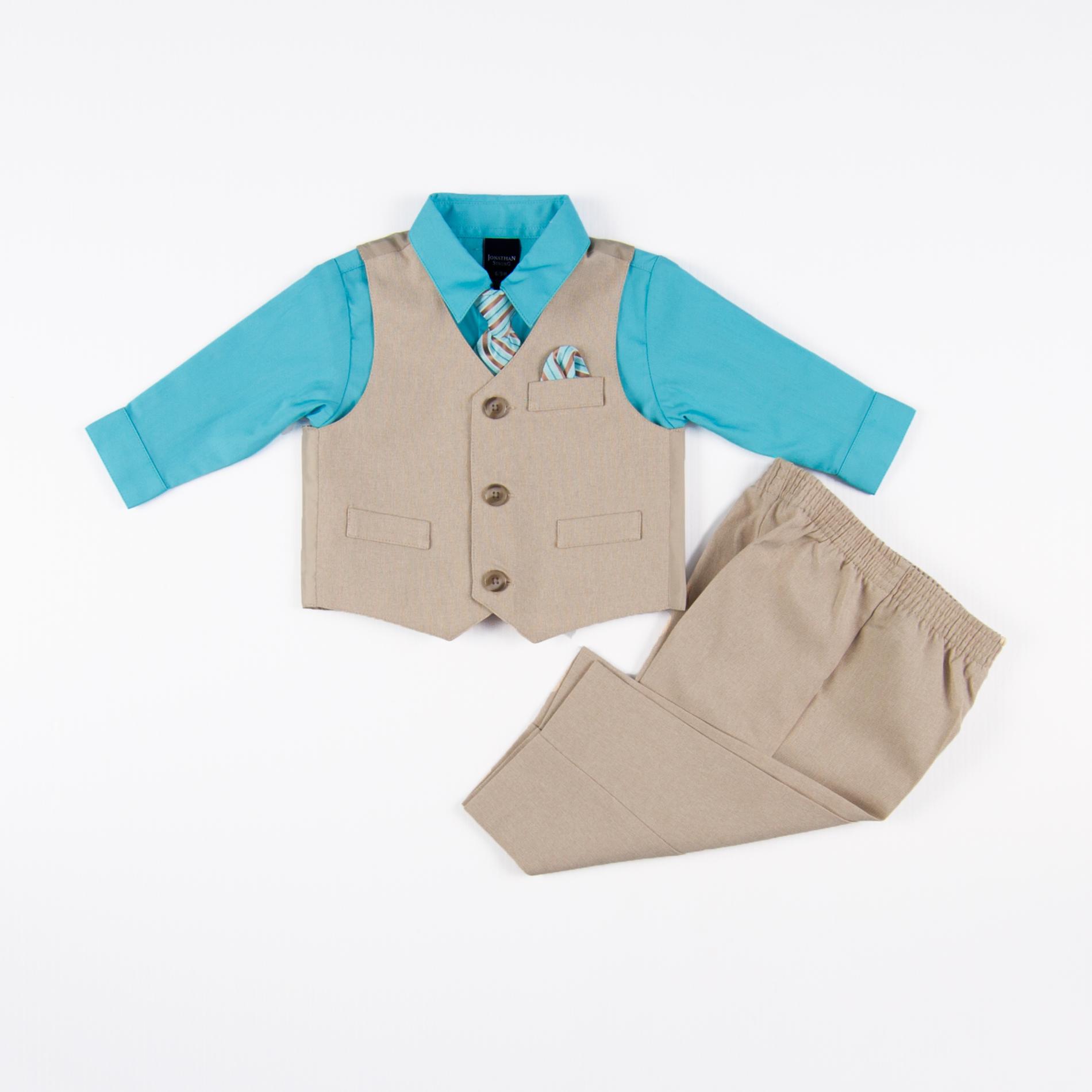 Jonathan Strong Newborn Boy's Shirt  Vest  Tie & Pants - Pocket Square