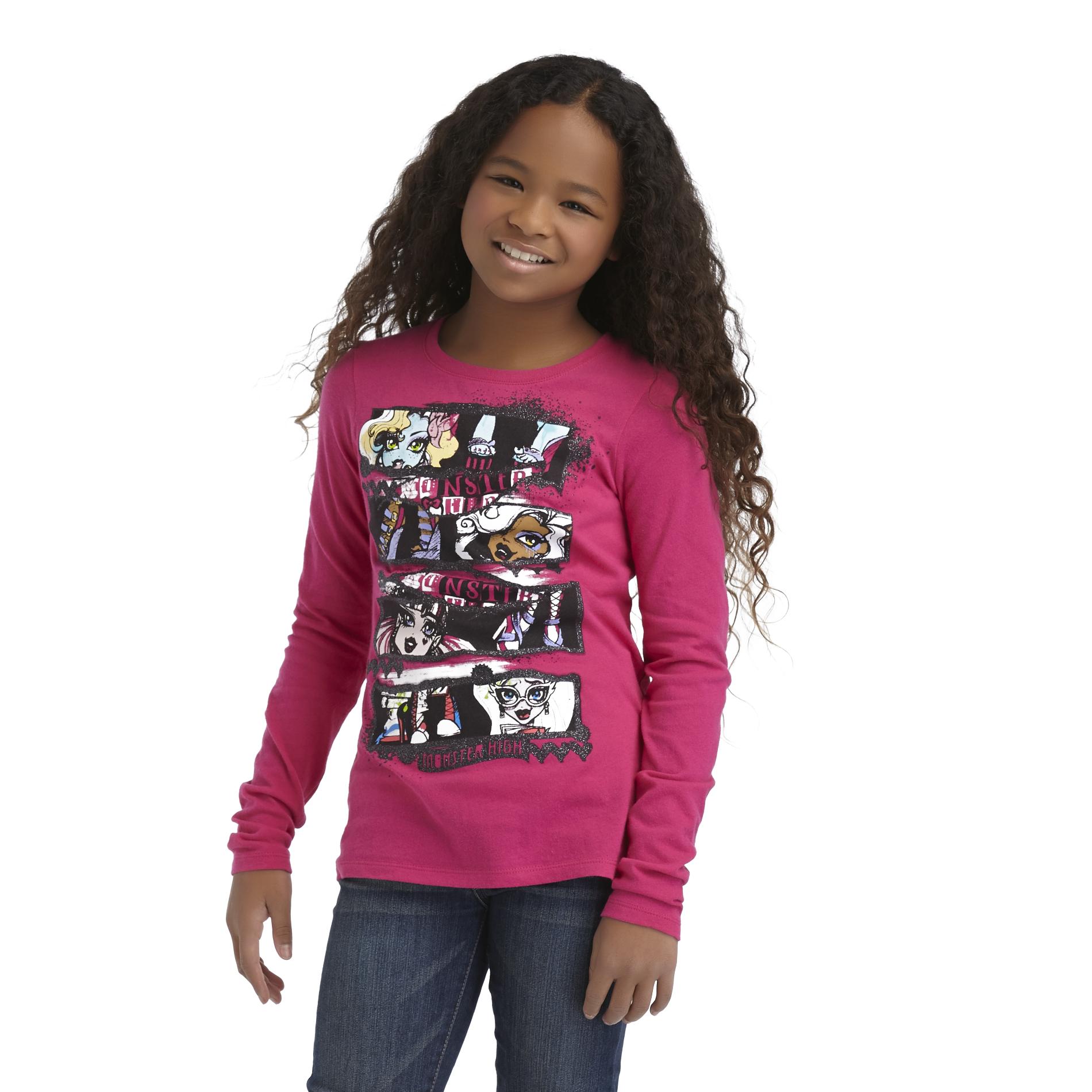 Monster High Girl's Long-Sleeve Graphic T-Shirt
