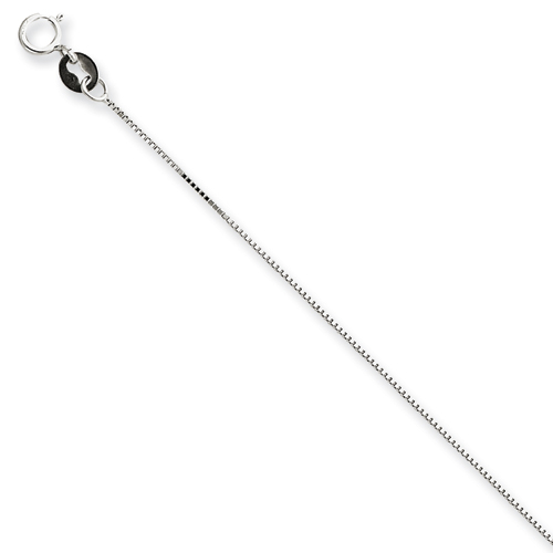 goldia 18 Inch 14K White Gold Carded Pendant Box Chain Necklace - Fine Jewelry Gift