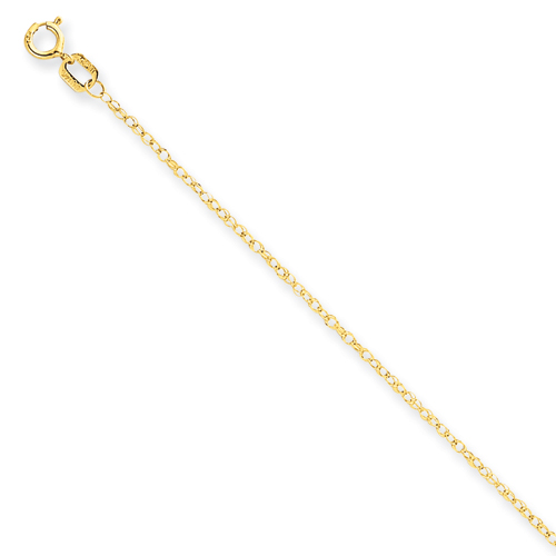 goldia 18 Inch 14K Yellow Gold 0.95mm Carded Pendant Rope Chain Necklace - Fine Jewelry Gift