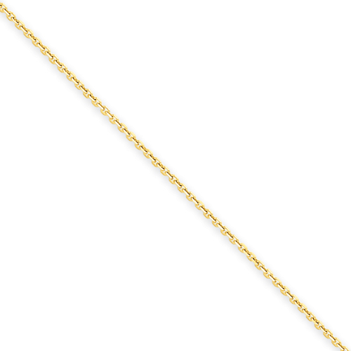 goldia 16 Inch 14K Yellow Gold 0.65mm Open Link Cable Chain Necklace- Fine Jewelry Gift