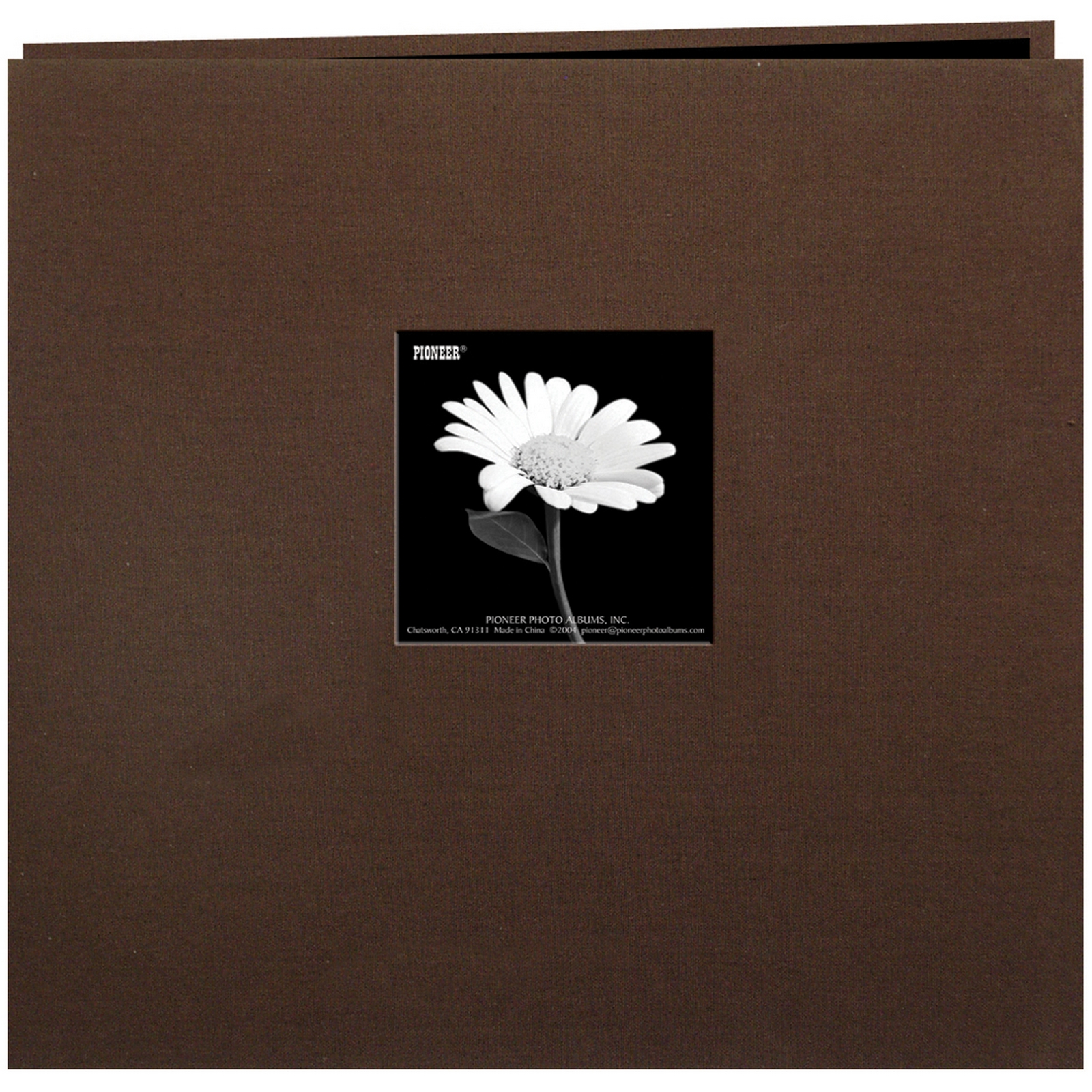 Book Cloth Cover Postbound Album With Window 12"X12" Brown