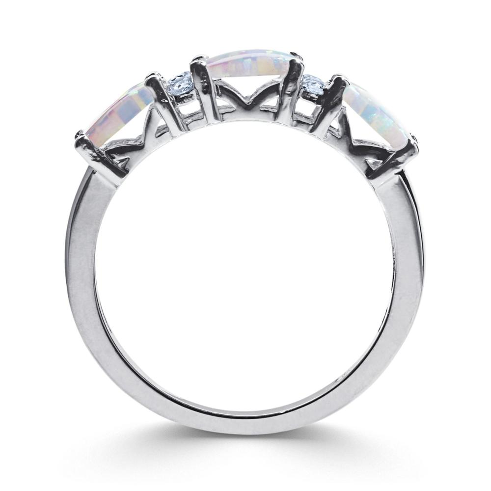 Lab Created Opal Sterling Silver Cushion Cut Ring