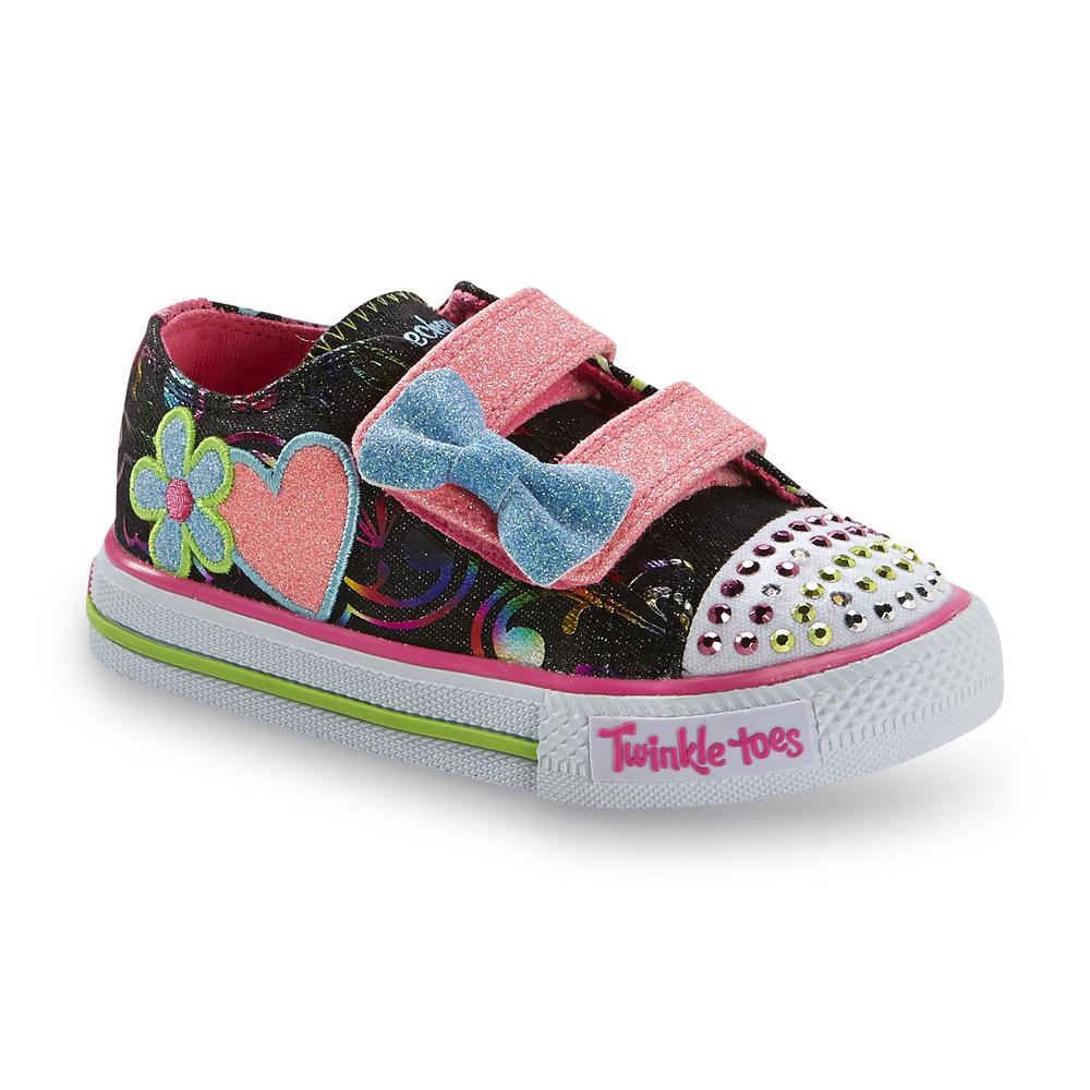 Skechers Toddler Girl's Black/Multi Dazzlin Girl Sneaker