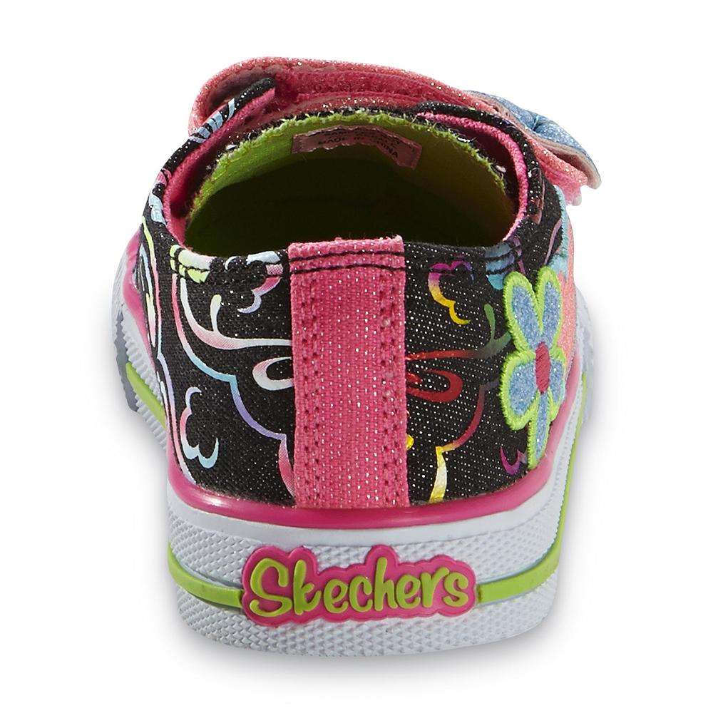 Skechers Toddler Girl's Black/Multi Dazzlin Girl Sneaker