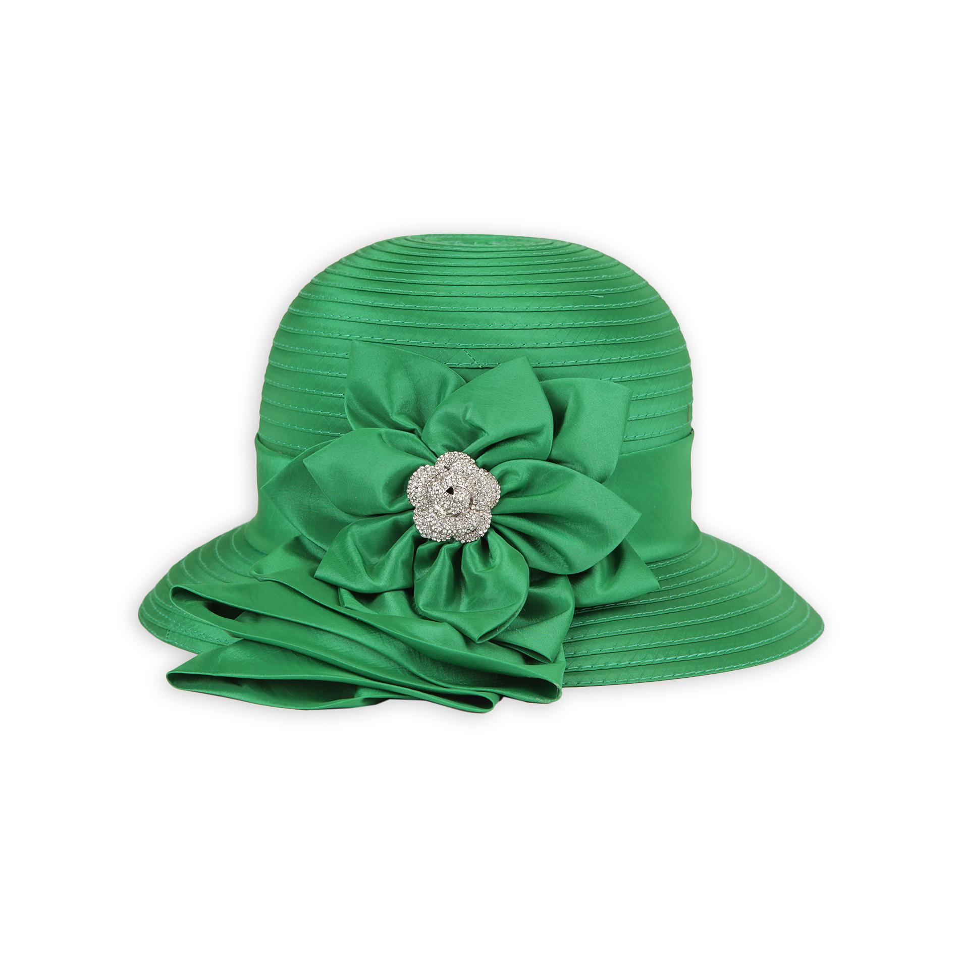 Women's Brooch Rosette Cloche Hat