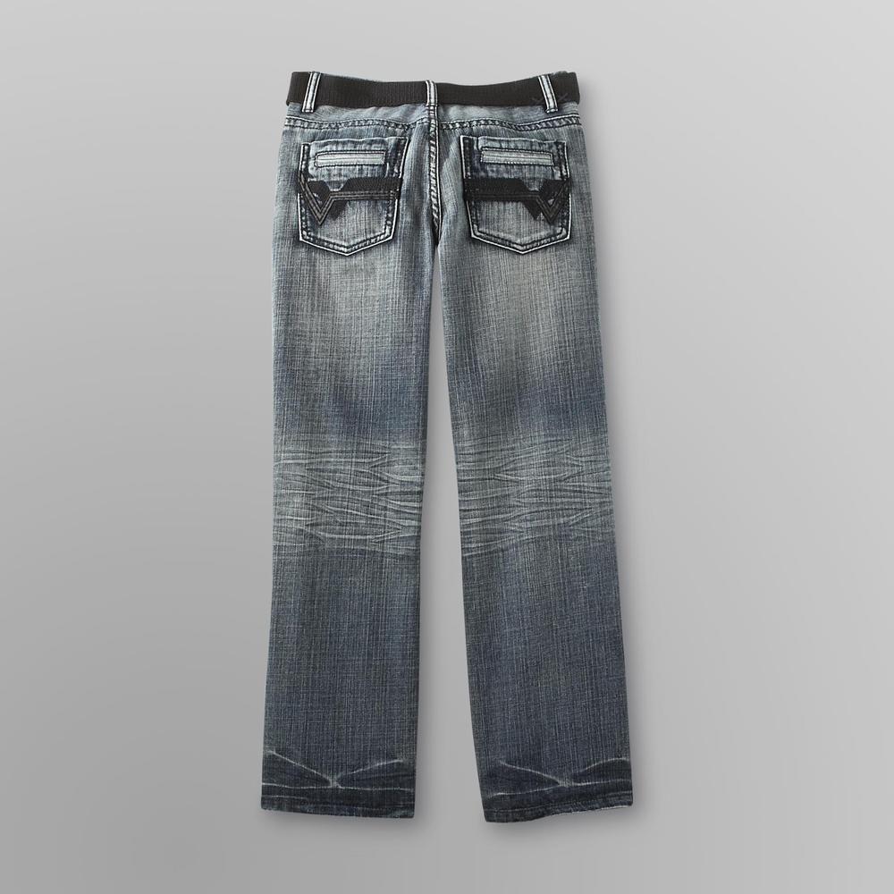SK2 Boy's Belted Bootcut Jeans