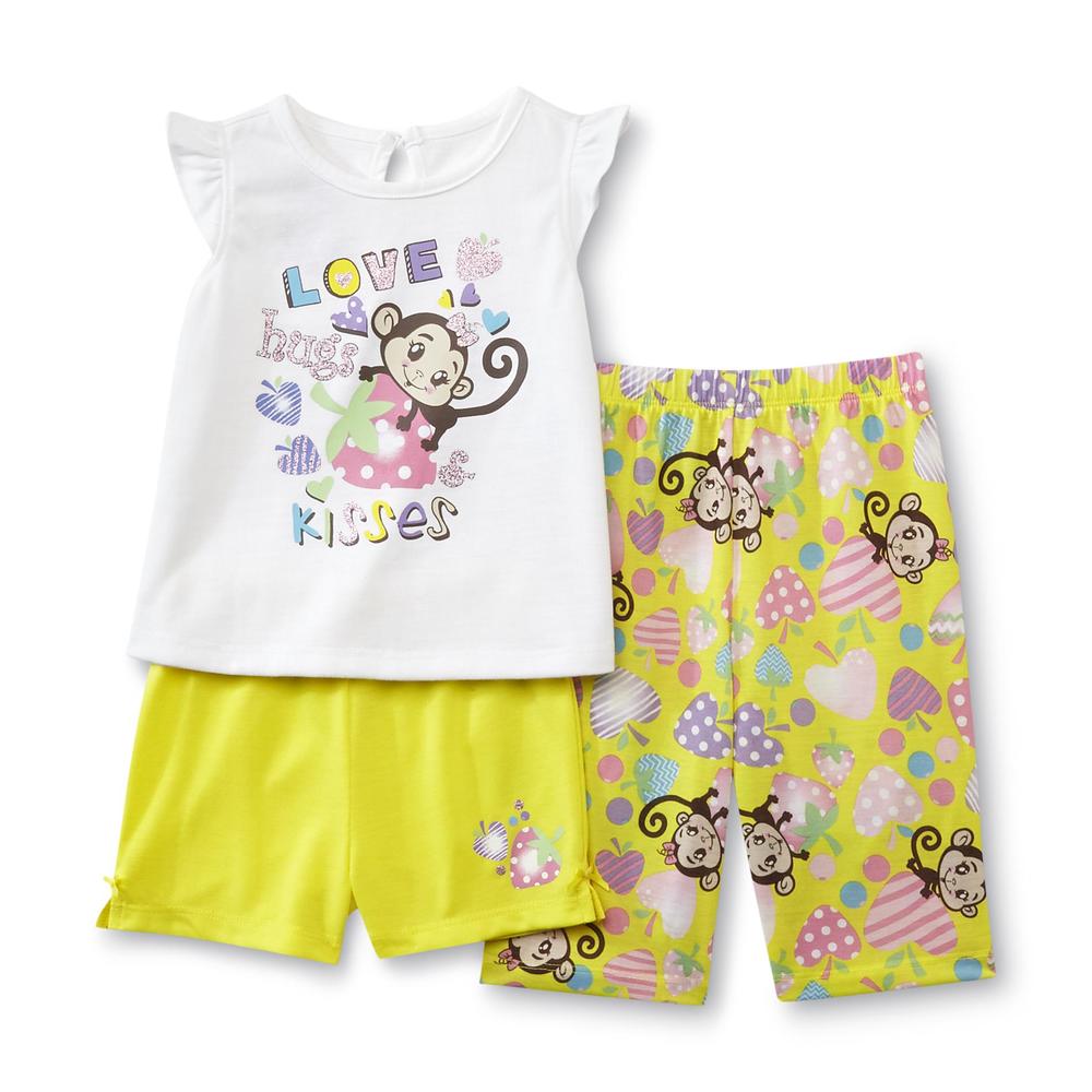 Joe Boxer Infant & Toddler Girl's Pajama Top  Shorts & Pants - Monkey Print