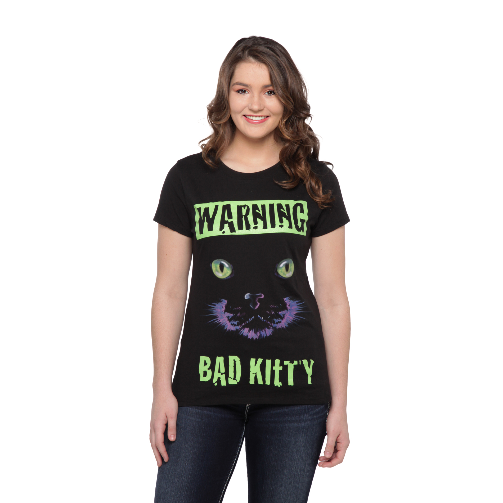 Junior's  Halloween T-Shirt - Bad Kitty