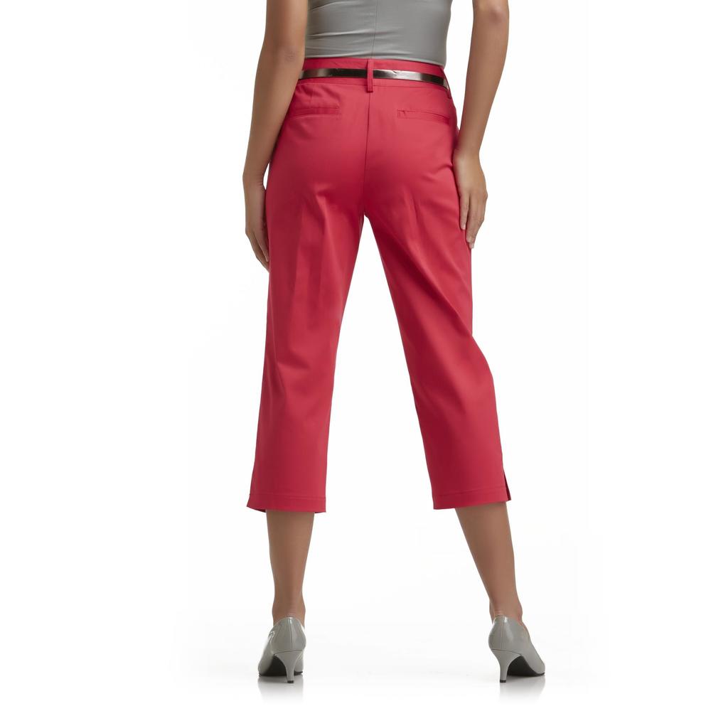 Covington Women's Sateen Capri Pants & Belt