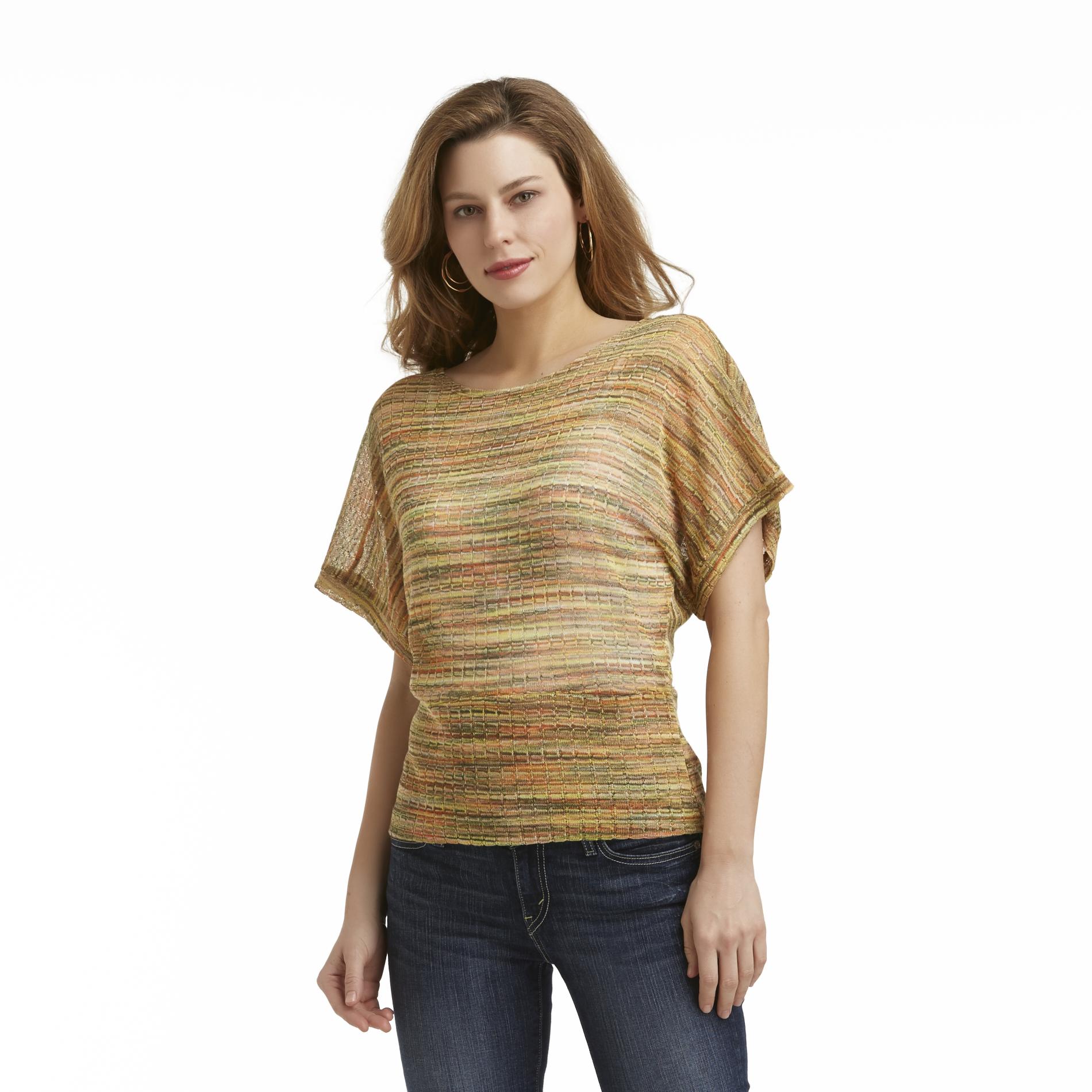 Absolutely Fabulous Women's Pointelle Dolman-Sleeve Sweater - Multicolor