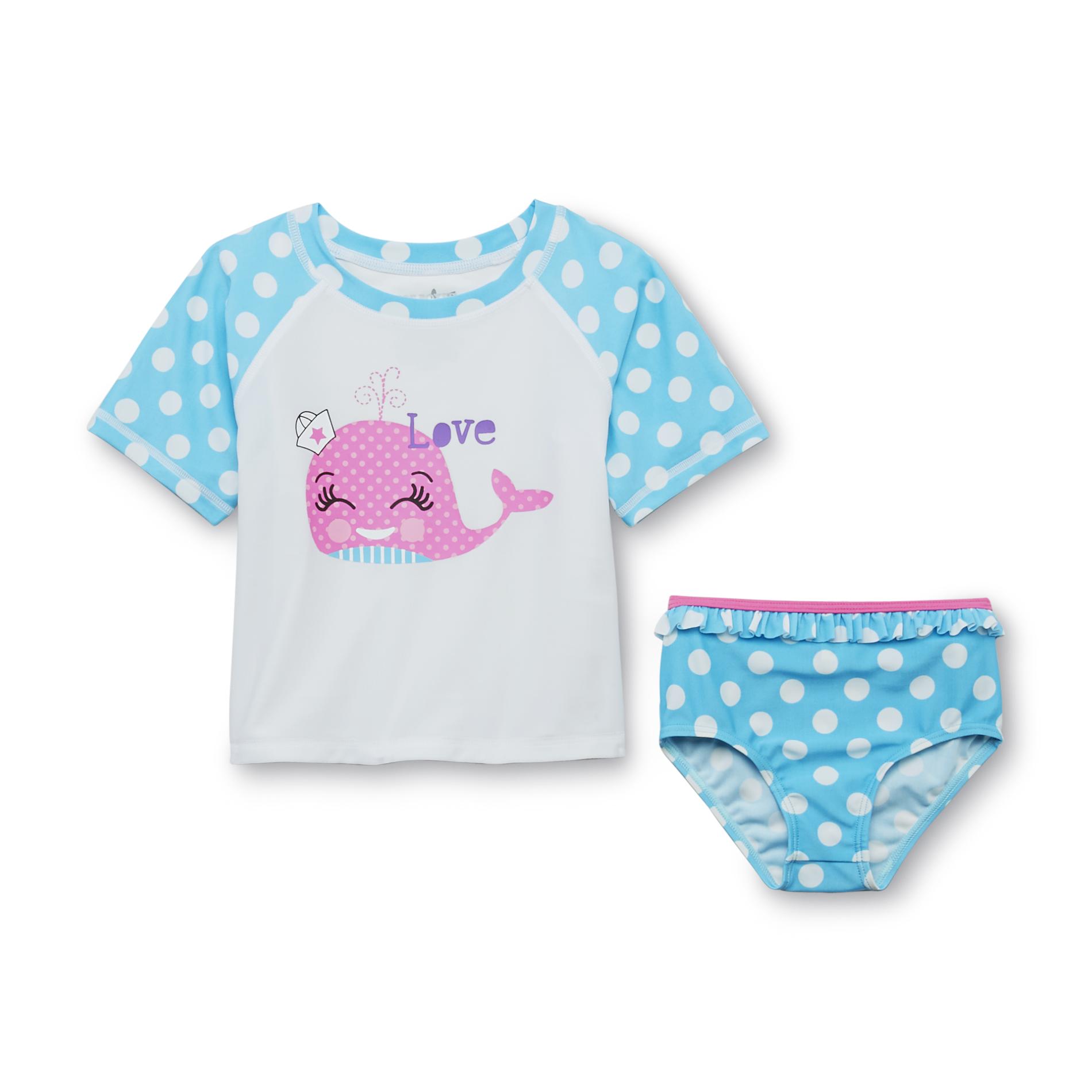 Joe Boxer Infant & Toddler Girl's Swimsuit Top & Bottoms - Polka-Dot Whale