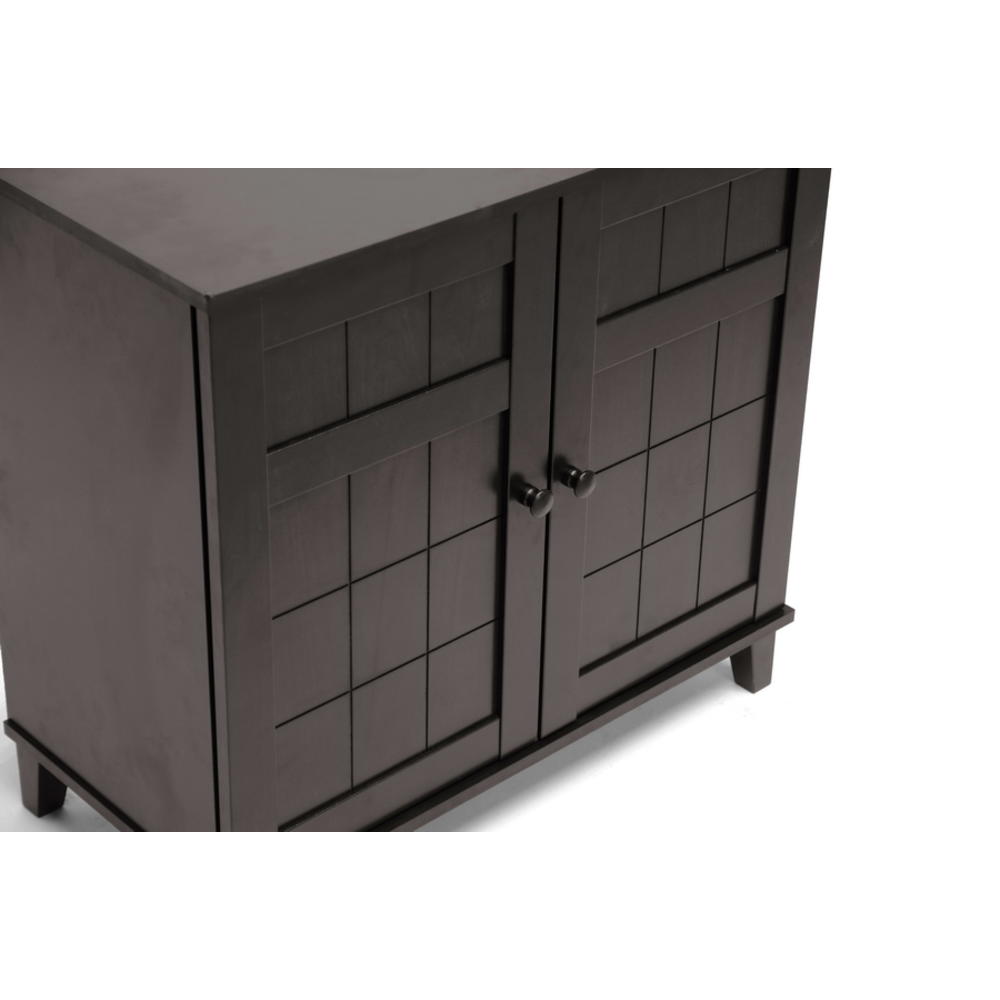 Baxton Studio Glidden Dark Brown Wood Modern Shoe (Short)