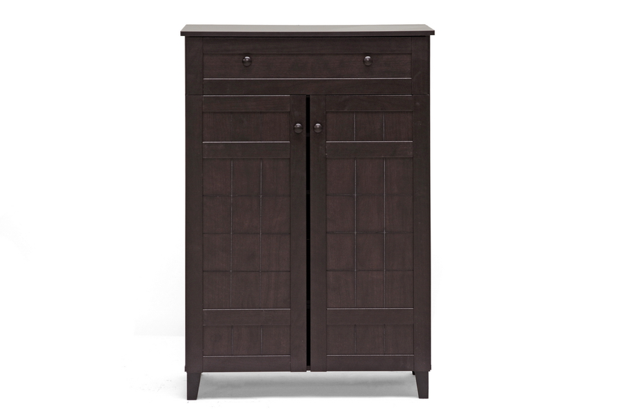 Glidden wood modern shoe cabinet short dark brown baxton studio Shoe Cabinets By Baxton Studio Now Shop At 71 98 Stylight