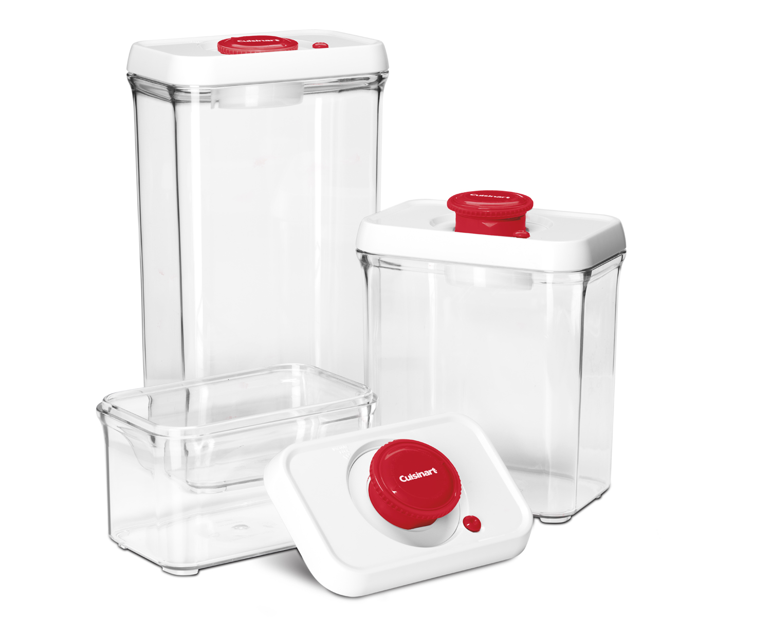 Cuisinart CFS-TC-S6R FreshEdge Vacuum-Seal Food Storage System, 6 pc, Red