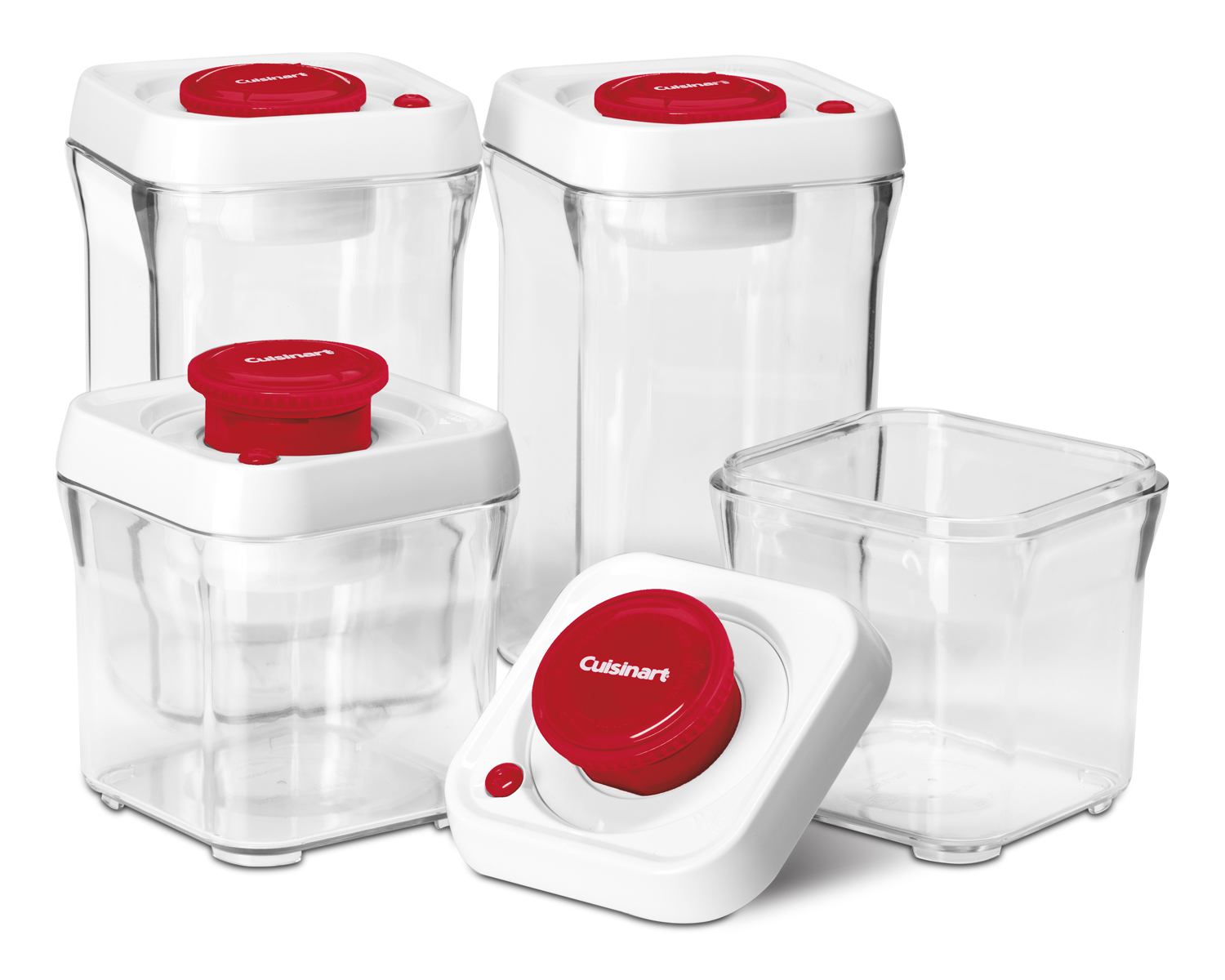 Cuisinart CFS-TC-S8R FreshEdge Vacuum-Seal Food Storage System, 8 pc, Red