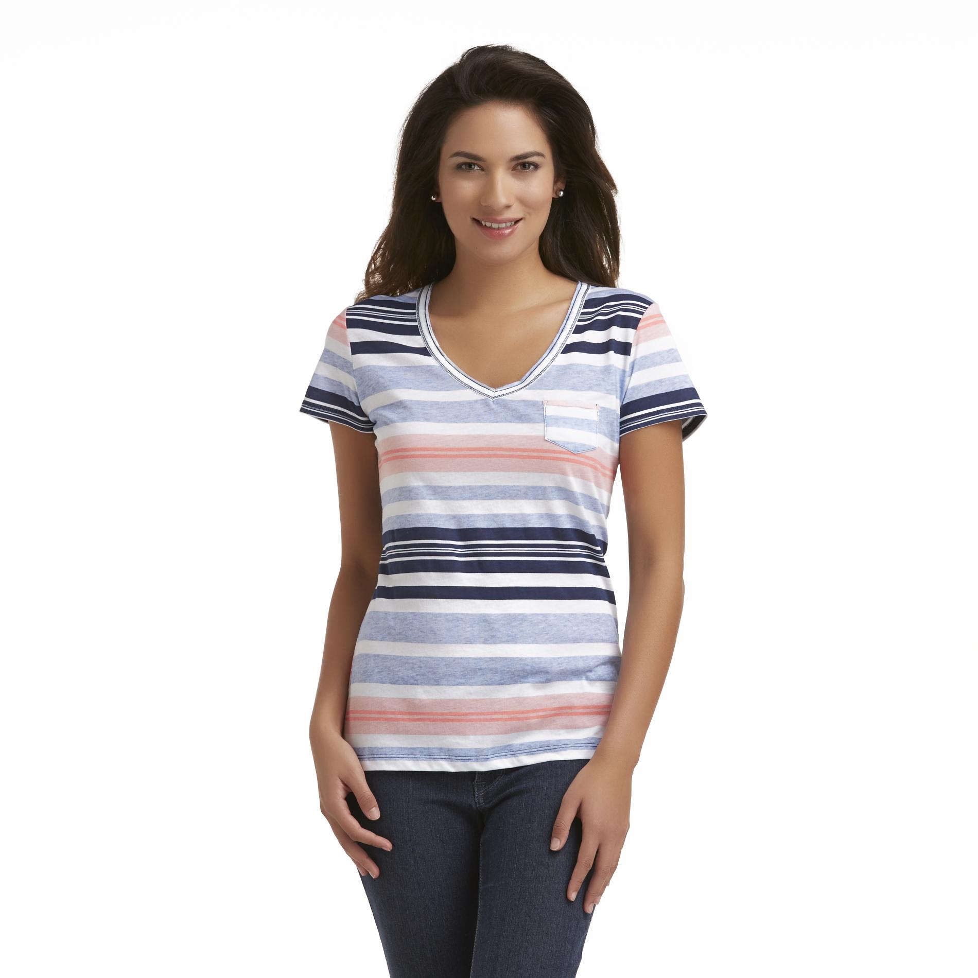 Route 66 Women's V-Neck T-Shirt - Striped