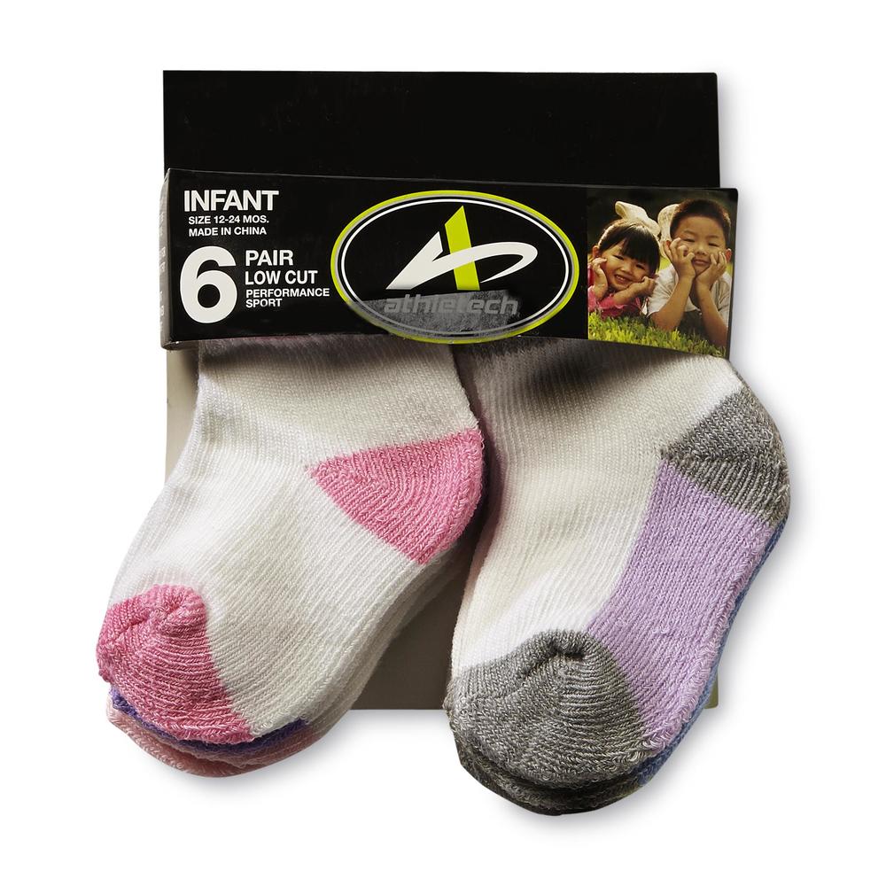 Athletech Infant & Toddler Girl's 6-Pack Low Cut Sports Socks