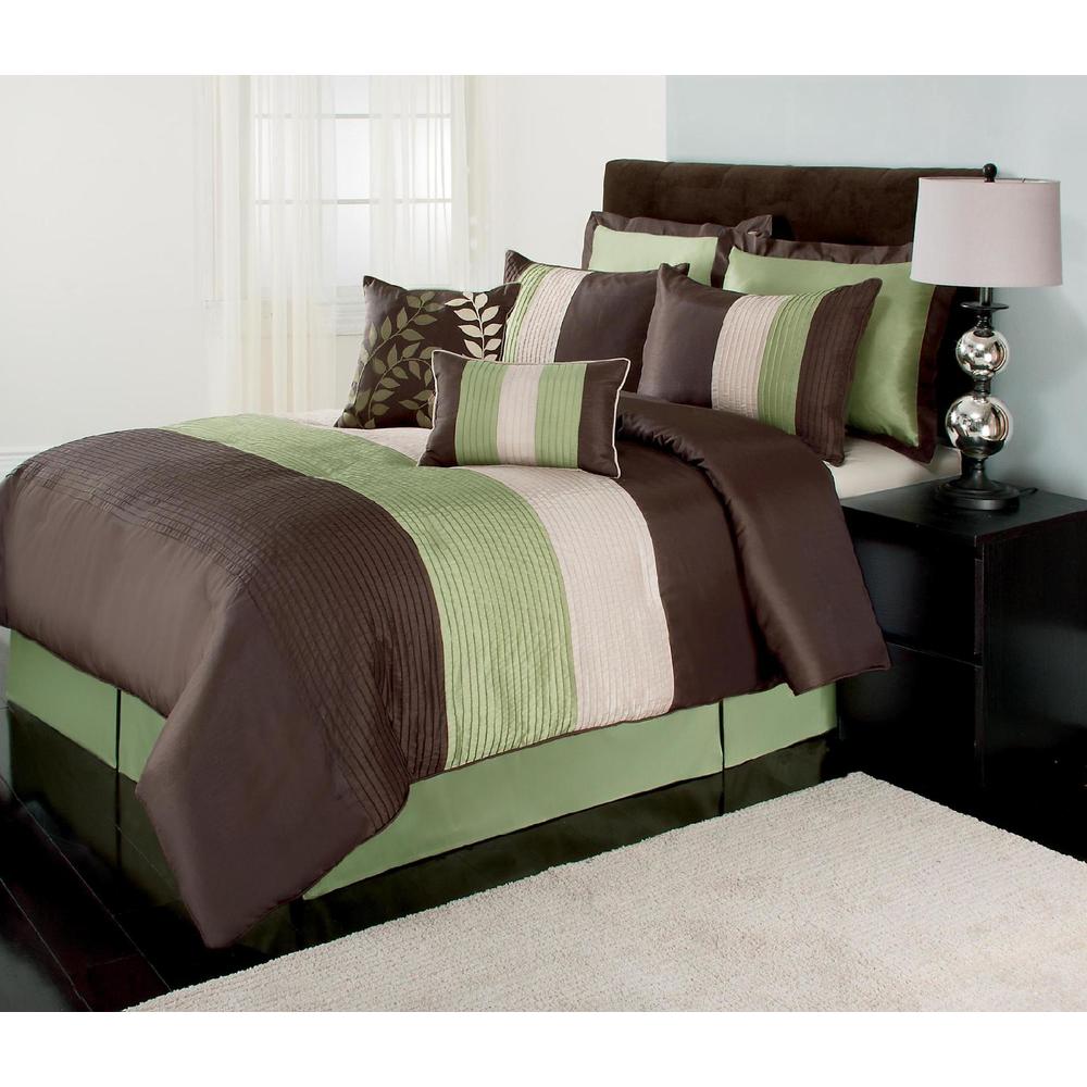 The Great Find Green, Brown and White Boston Bedding Set
