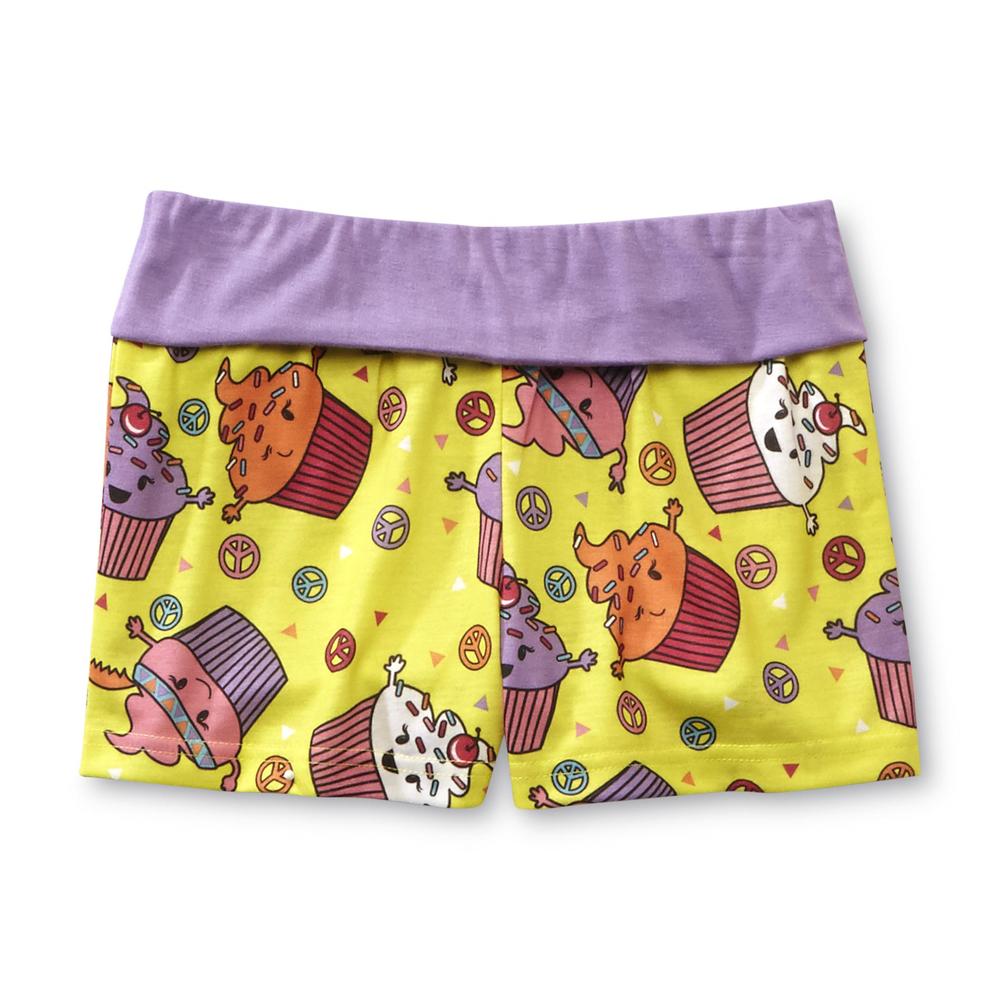 Joe Boxer Girl's Pajama Top & Shorts - Cupcakes