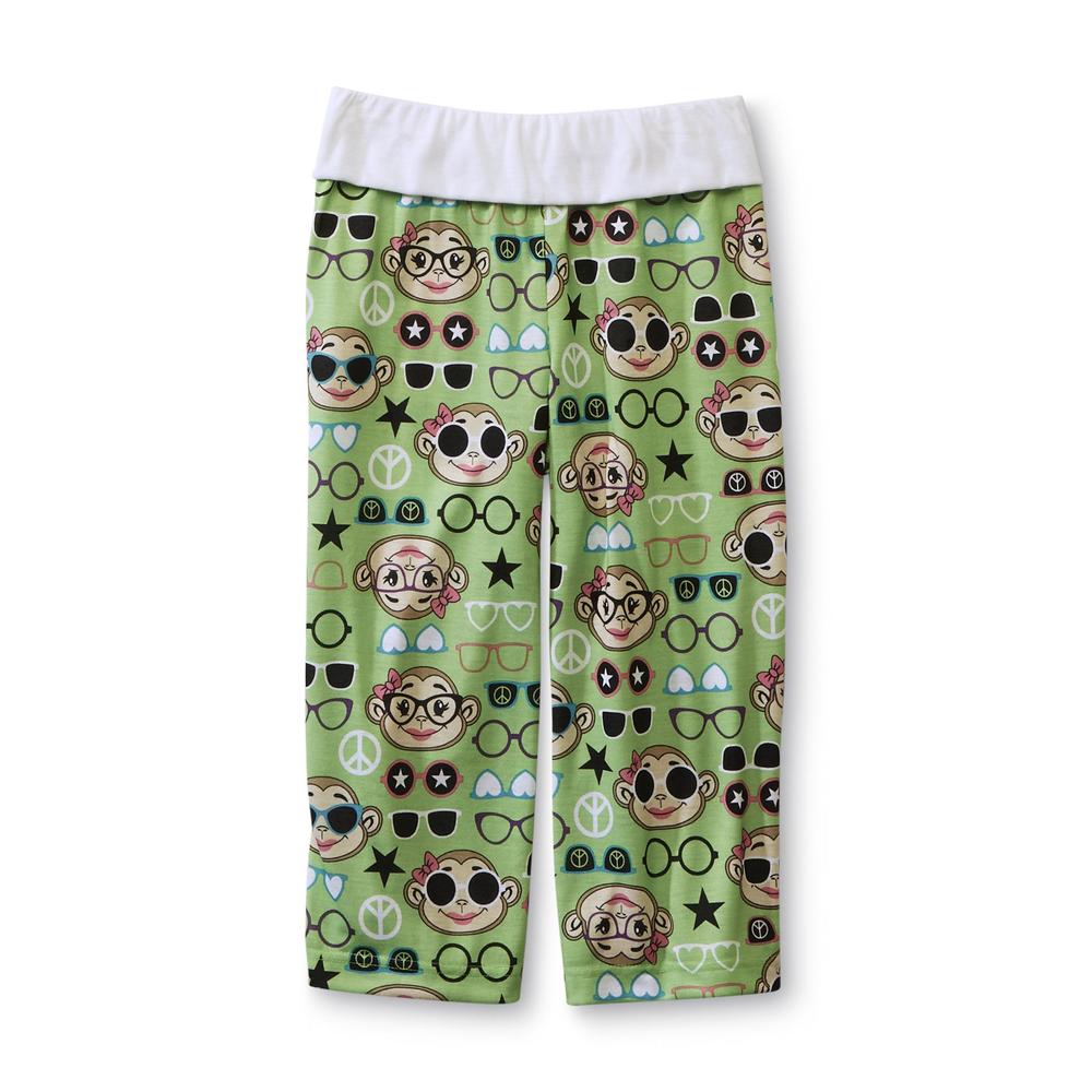 Joe Boxer Girl's Pajama Top & Pants - Monkey Print