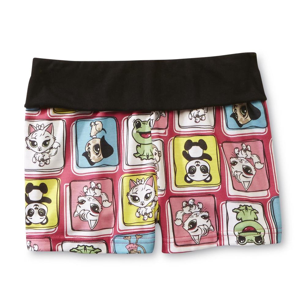 Joe Boxer Girl's Pajama Top & Shorts - Animal BFFs