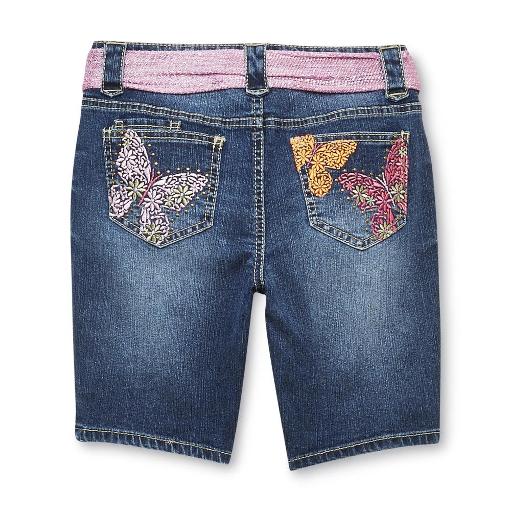 Route 66 Girl's Bermuda Shorts & Belt - Butterfly