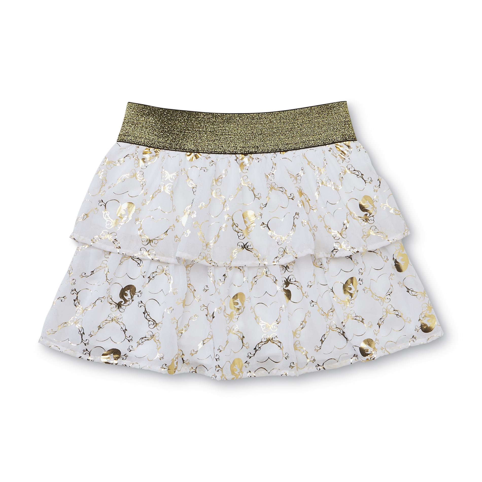 Ever After High Girl's Scooter Skirt - Metallic Hearts