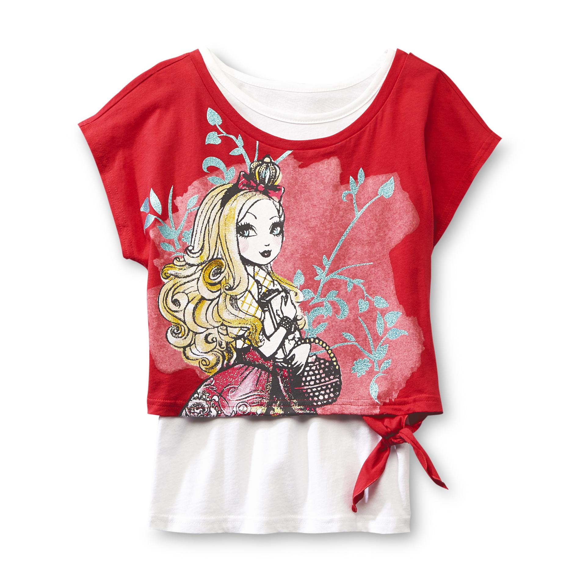 Ever After High Girl's Crop Top & Tank Top - Apple White