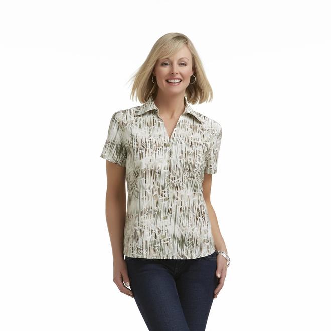Erika Women's Camp Shirt Tropical Print