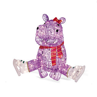 lighted hippo outdoor decor