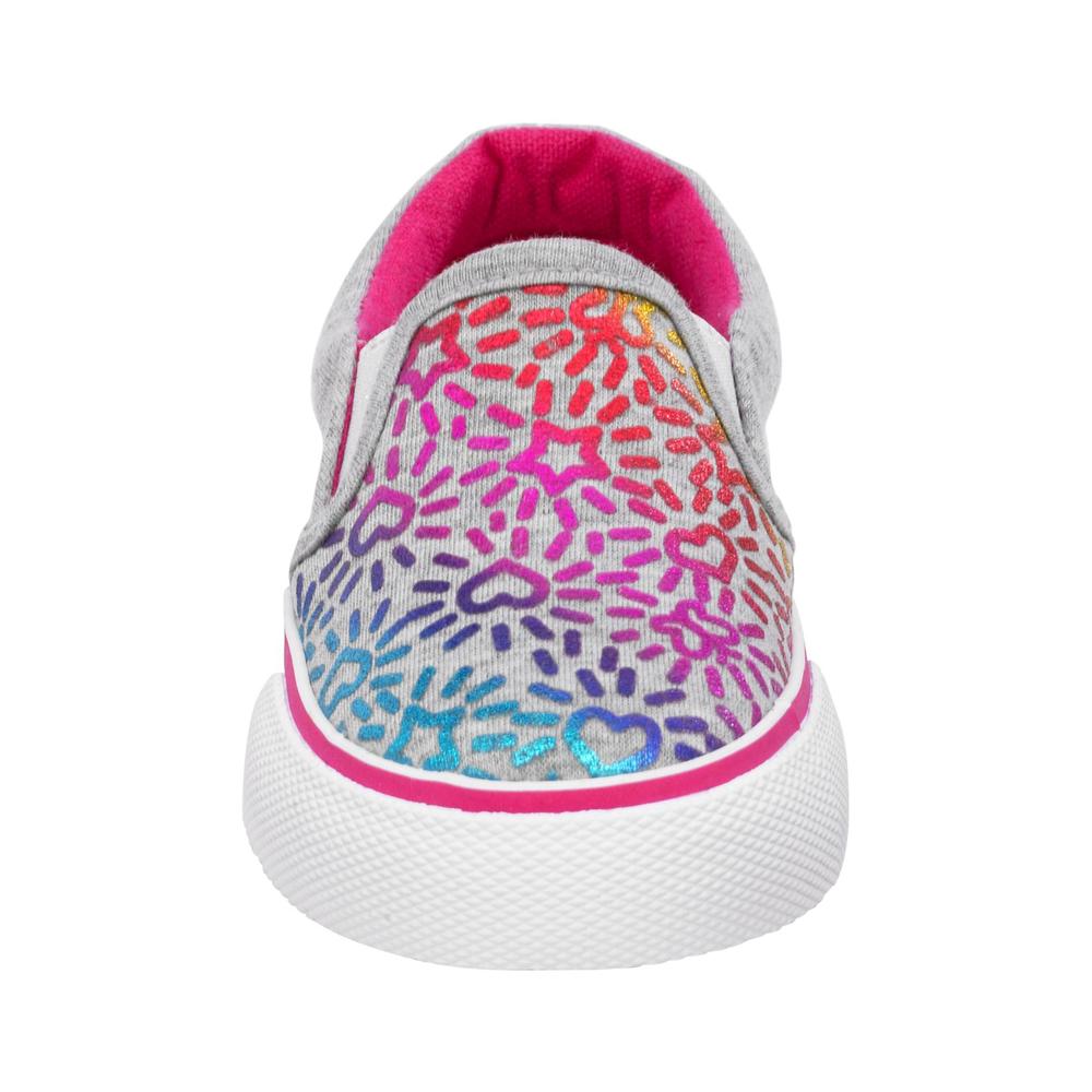 Joe Boxer Toddler Girl's Remix Gray/Multicolor/Heart Slip-On Sneaker