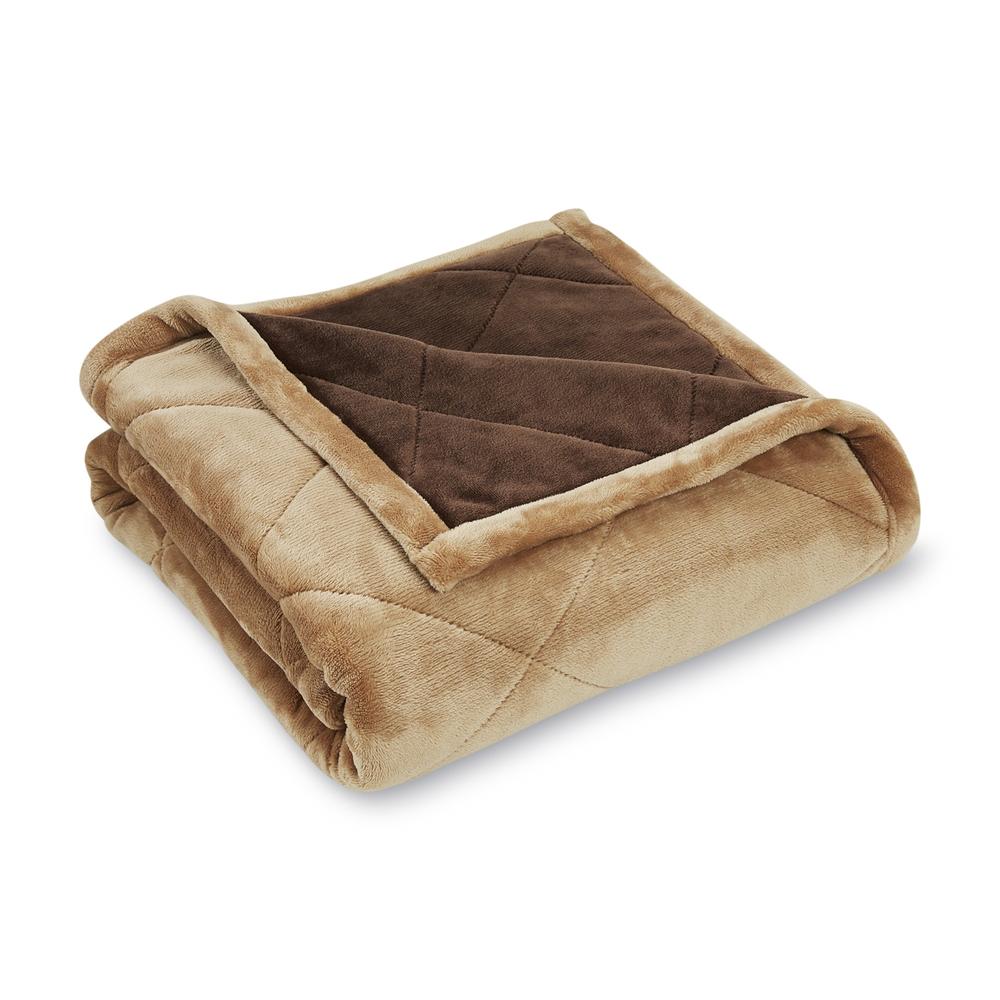Cannon Quilted Plush Flannel Reversible Throw