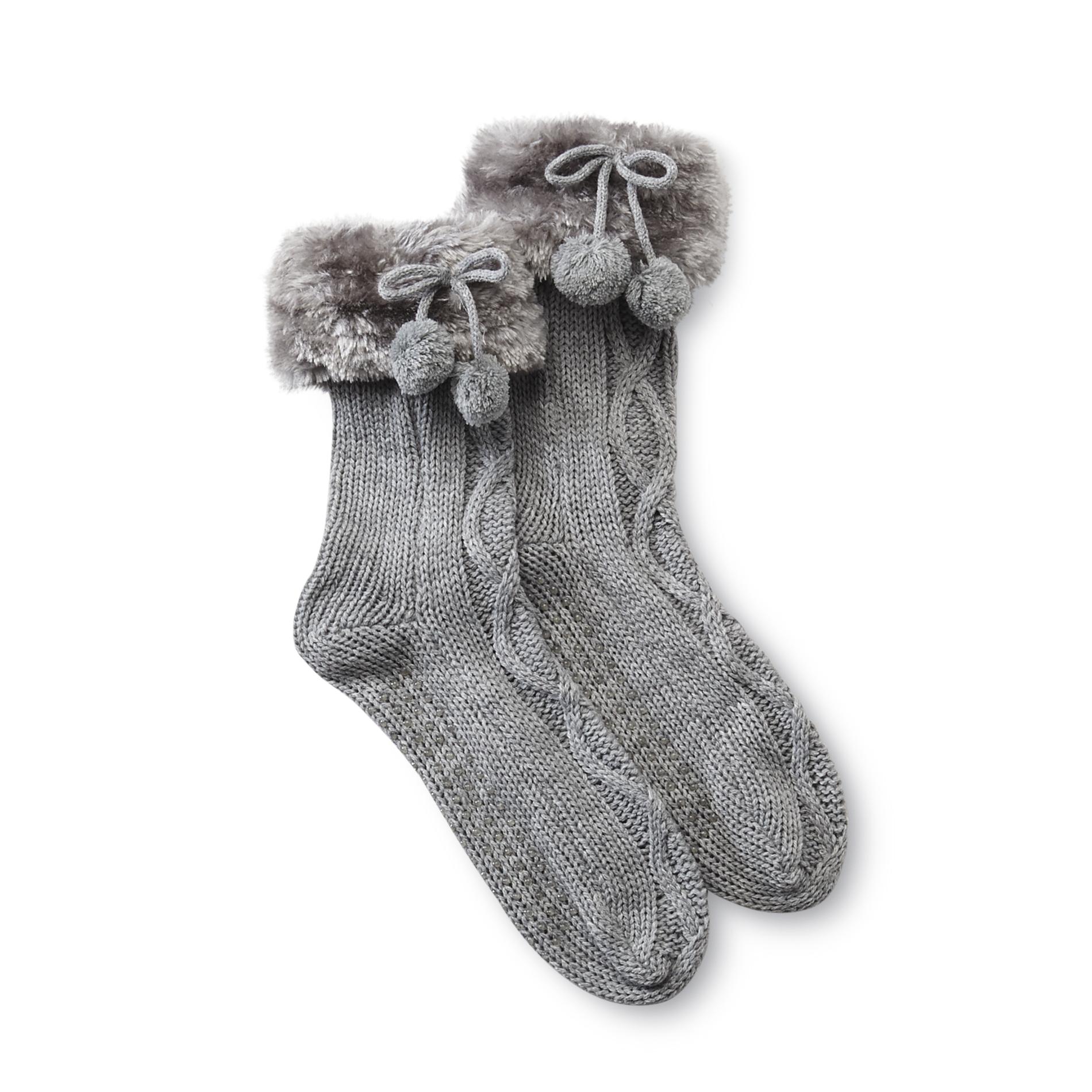 Joe Boxer Women's Cuffed Slipper Socks