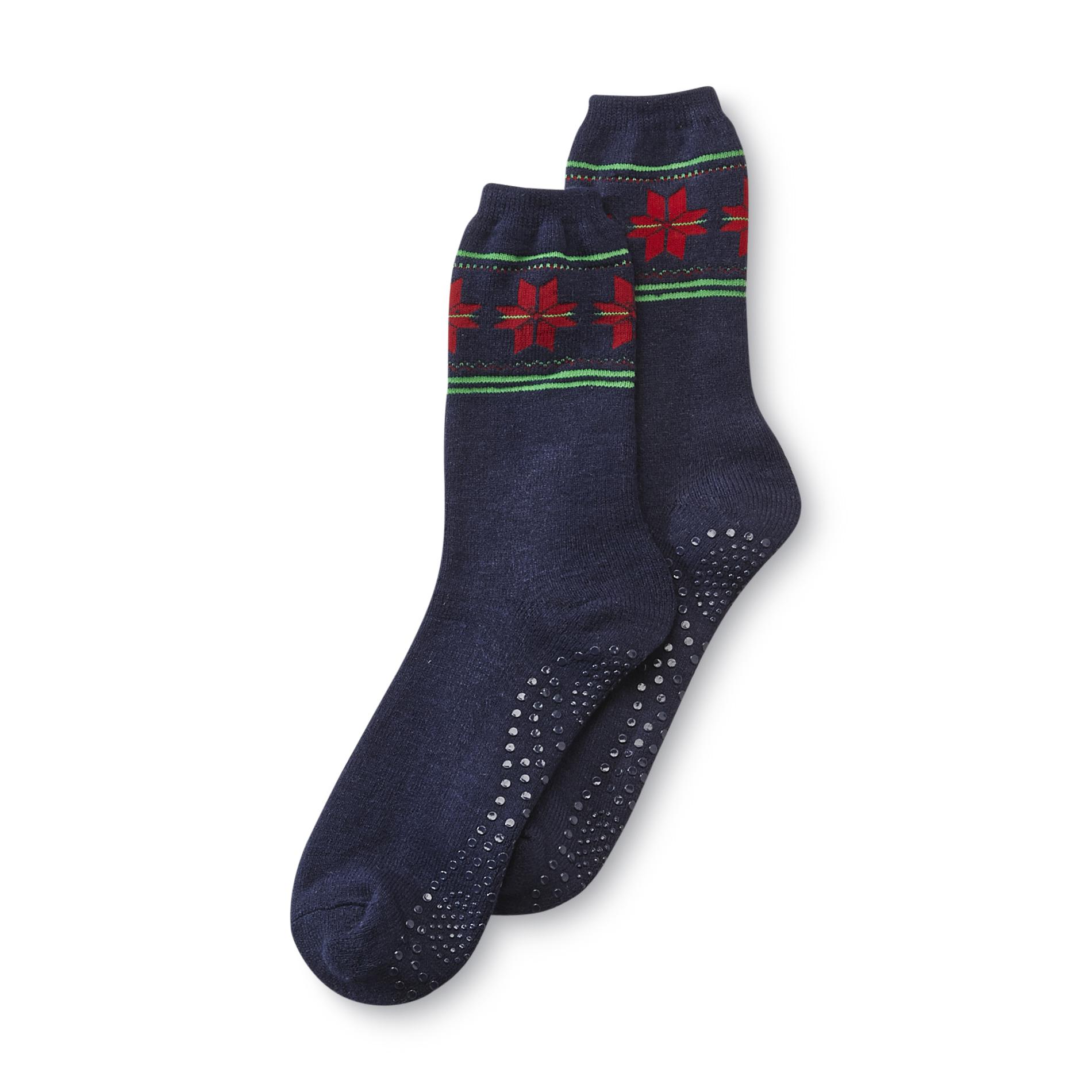 Joe Boxer Men's Holiday Slipper Socks - Poinsettia