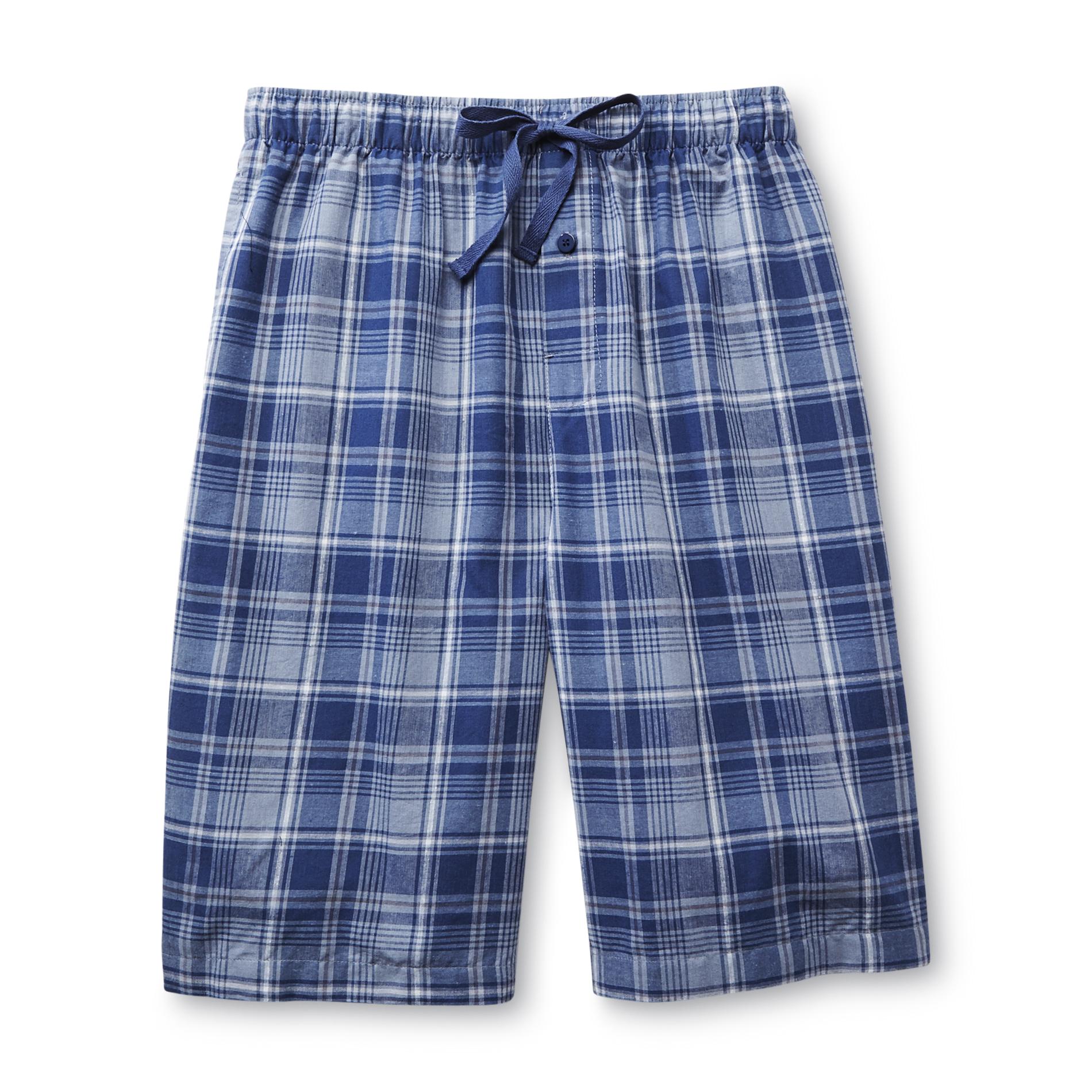 Basic Editions Men's Big & Tall Pajama Shorts - Plaid