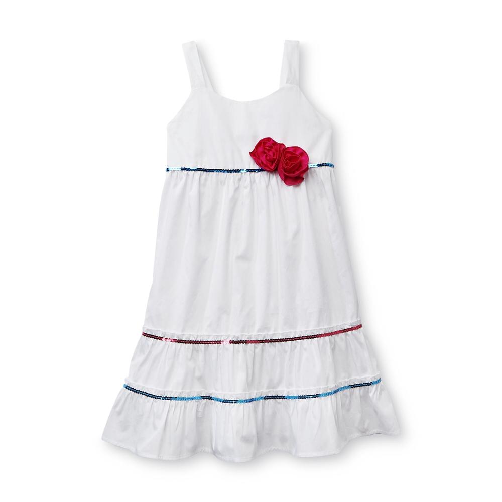 Basic Editions Girl's Sleeveless Dress - Sequins & Bows