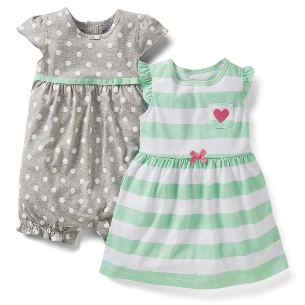 Carter's Newborn & Infant Girl's Dress & Romper - Stripes & Polka Dots