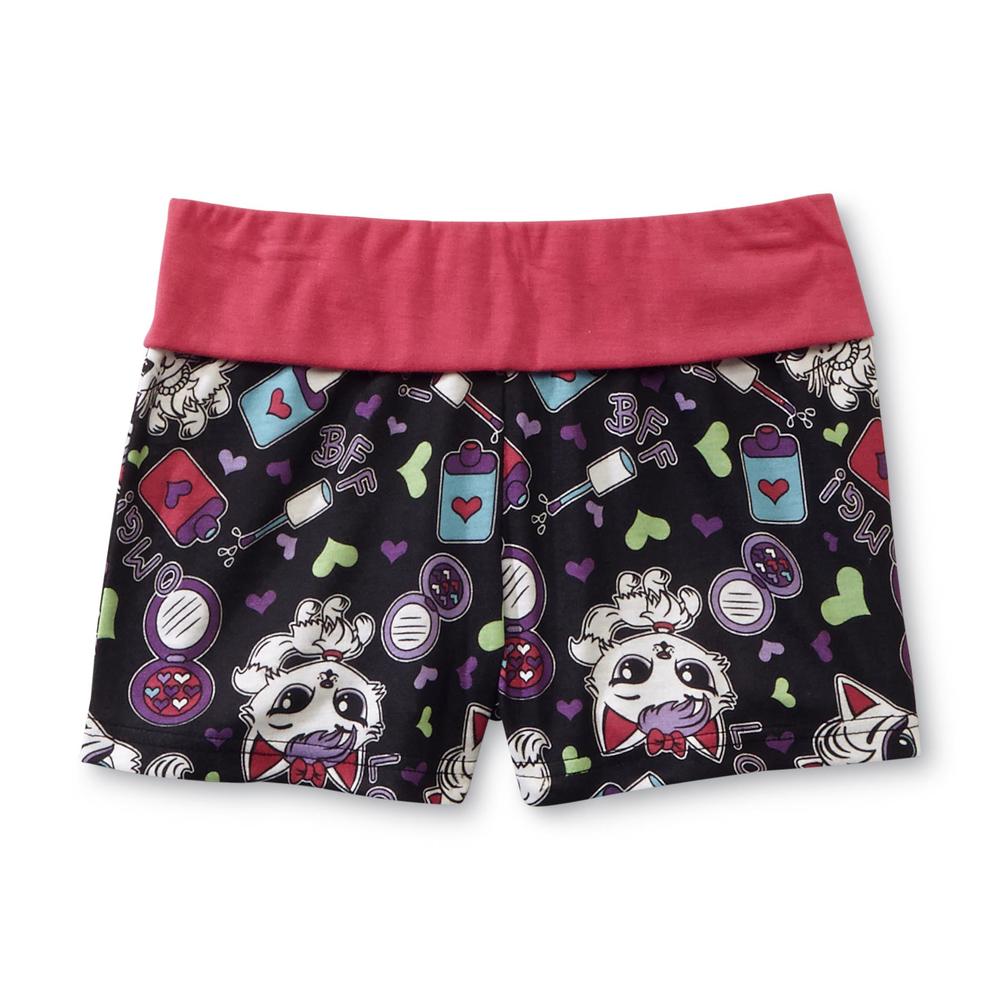 Joe Boxer Girl's Pajama Top & Shorts - Monkey Print