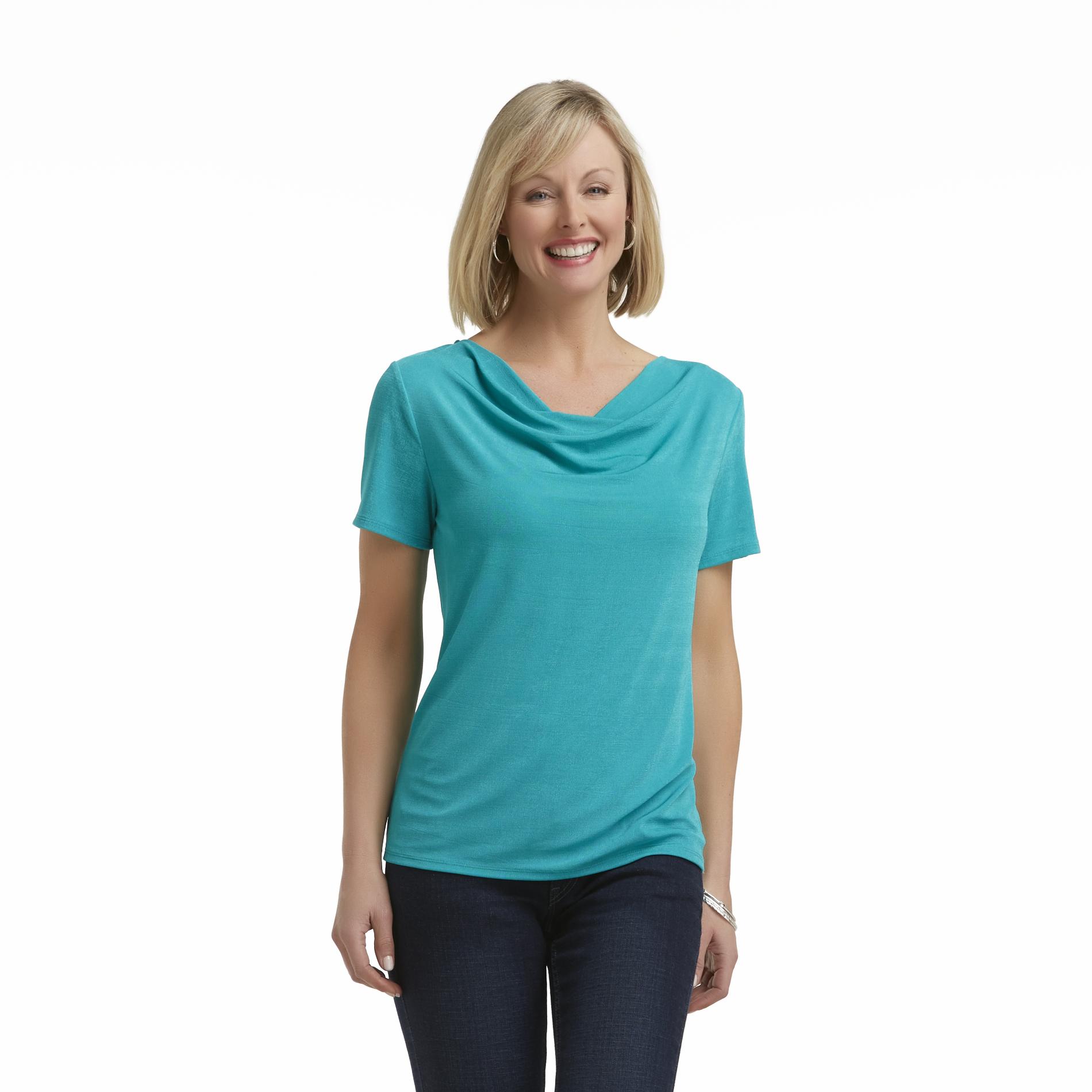 Jaclyn Smith Women's Cowl Neck Stretch Top